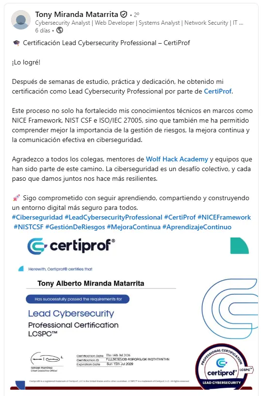 Comunidad profesional Wolf Hack Academy